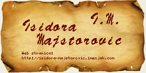 Isidora Majstorović vizit kartica